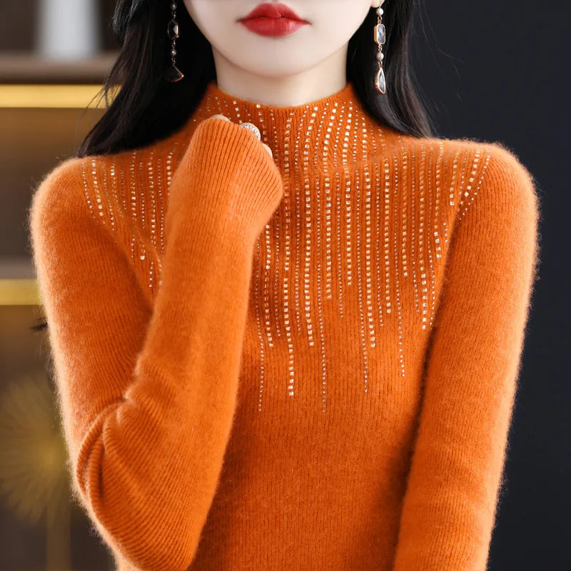 Middle Aged Mother Women's Knitting Pullover Sweater 2025 Autumn/Winter Fashion Loose Ladies Comfortable Pull Femme Sweater Top