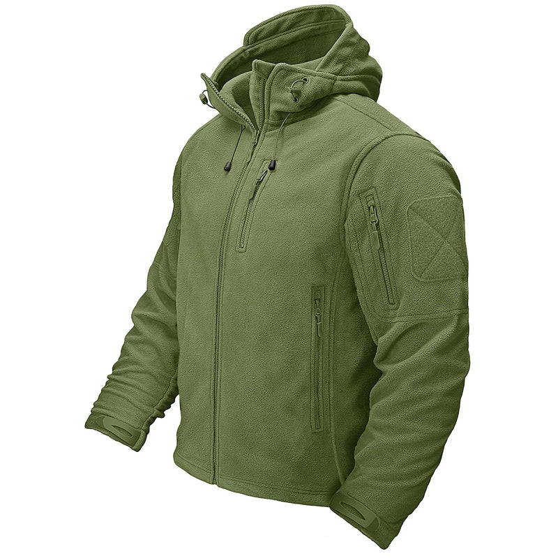 TACVASEN Fall Winter Men's Hooded Fleece Jacket Full Zip Up Soft Warmth Windproof Coat Outdoors Working Hiking Fishing Outerwear