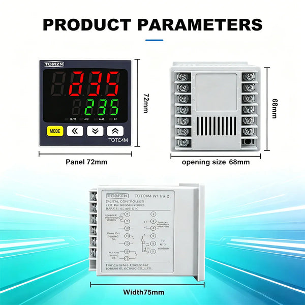 TOMZN Digital PID Temperature Controller –  SSR Relay Output, Universal Input,110V/230V AC Thermostat/Regulator
