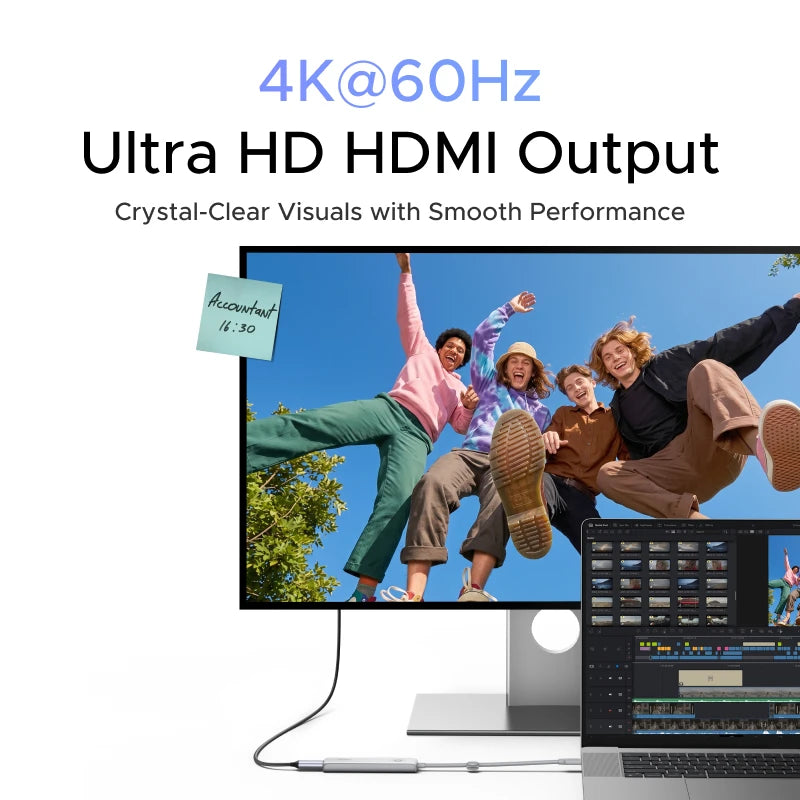 [Screen-Lock Button] UGREEN USB C HUB Type-C to 4K60Hz HDMI USB-C3.2 10Gbps PD100W Charging for Laptop MacBook Pro Air HP Dell