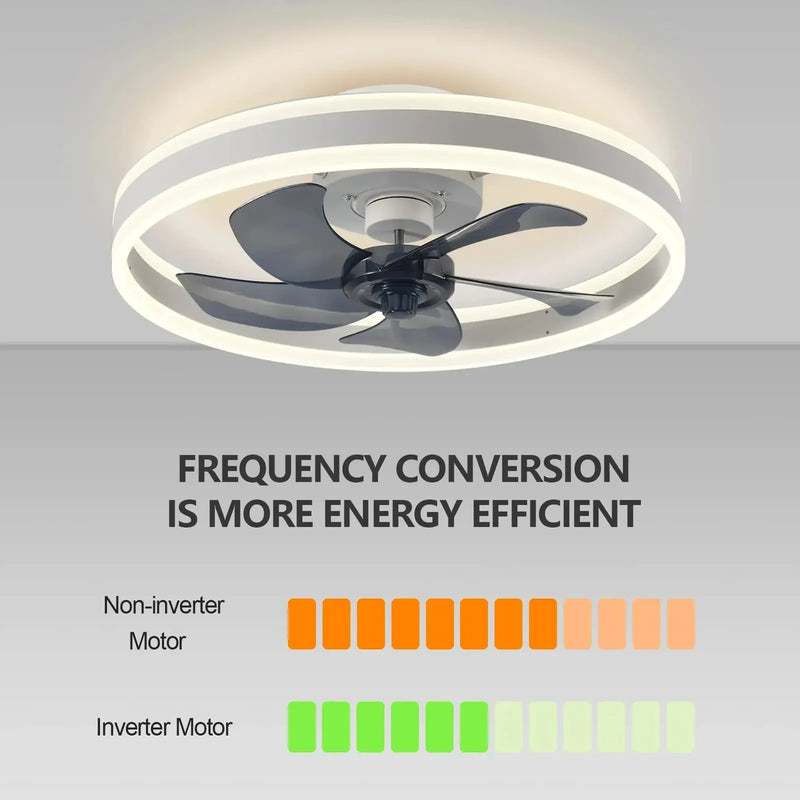 កង្ហារពិដានអគ្គិសនី 85-265V 55/60W ជាមួយចង្កៀង កង្ហារឆ្លាតវៃស្ងាត់ 6 ល្បឿនខ្យល់បញ្ជាពីចម្ងាយសម្រាប់បន្ទប់គេង កង្ហារពិដានផ្ទះ