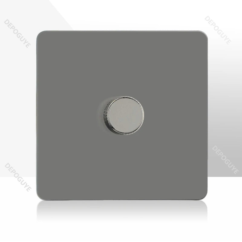 Retro Toggle Switch 1-4 Gang 2 Way Light Switch,EU French Plug Power Outlet Socket With Dual USB Stainless Steel Panel 86 Type