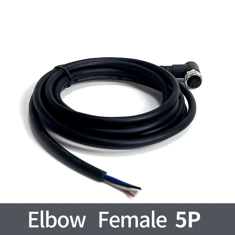 2Meters M12 sensor connector waterproof cable plug Male&Female 4 5 8 12Pin PVC Integrated injection molding M12 connectors