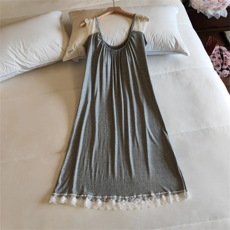 Women's Nightgown New Summer Sleeveless Pajamas Dress Nightie Chest Cup Night Dress Woman Nightwear Homewear Sleep Dress Ladies