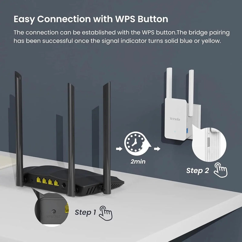 ឧបករណ៍ពង្រីកសញ្ញា WiFi Tenda A33 Wi-Fi 6 AX3000 Dual Band 2.4GHz 5GHz ឧបករណ៍បង្កើនសញ្ញា WiFi Gigabit WiFi Repeater រន្ធ Ethernet អ៊ីនធឺណិតនៅផ្ទះ