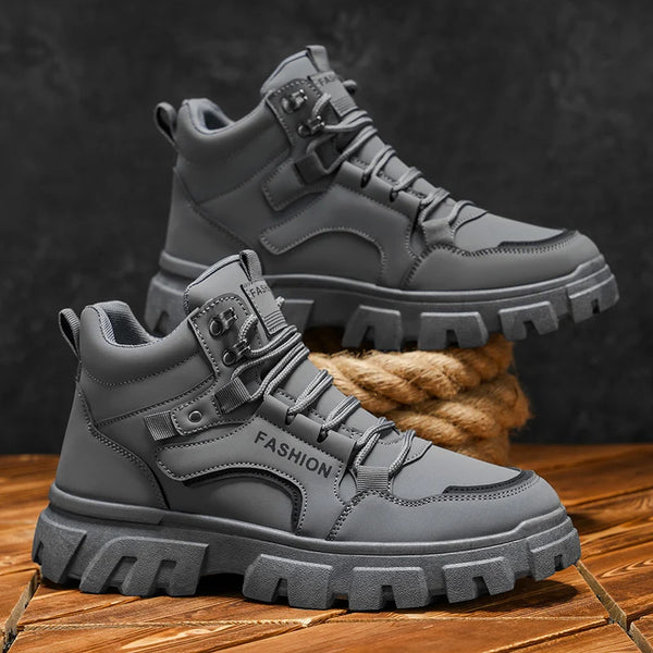 Men's boots four seasons new light soft-sole casual boots fashion outdoor Joker anti-slip comfort walking sports tooling boots