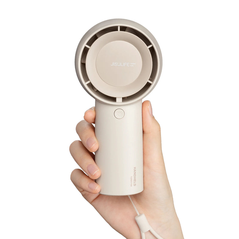 JISULIFE Handheld Turbo Fan, 4000mAh USB Rechargeable Battery , Small Pocket Fan with 5 Speeds, Protable for Travel/Home/Office