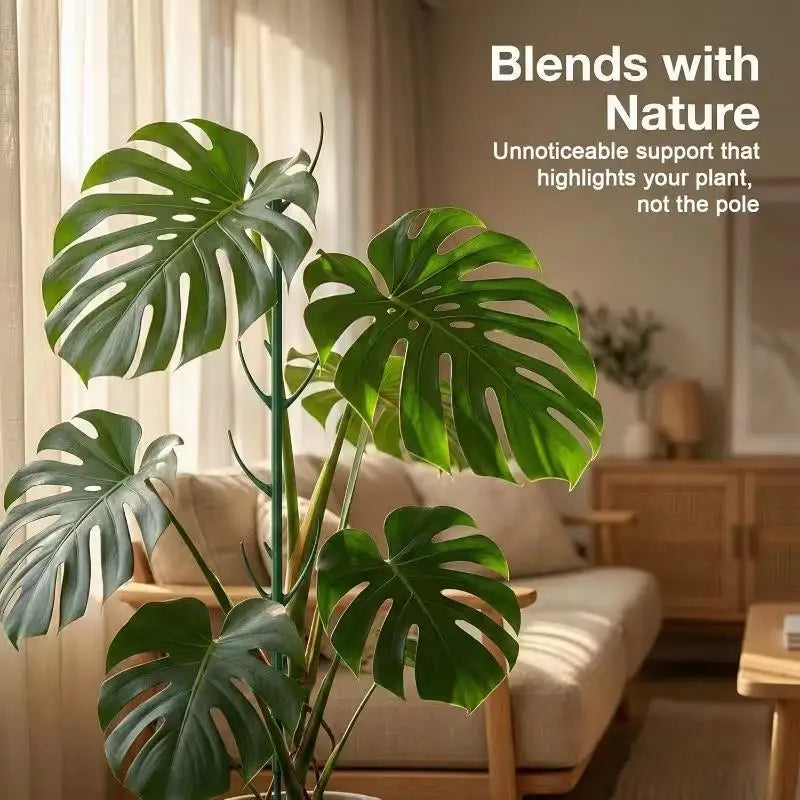 6pcs Monstera Plant Support Stakes with Ties – Stackable Trellis Design, for Climbing & Outdoor Use