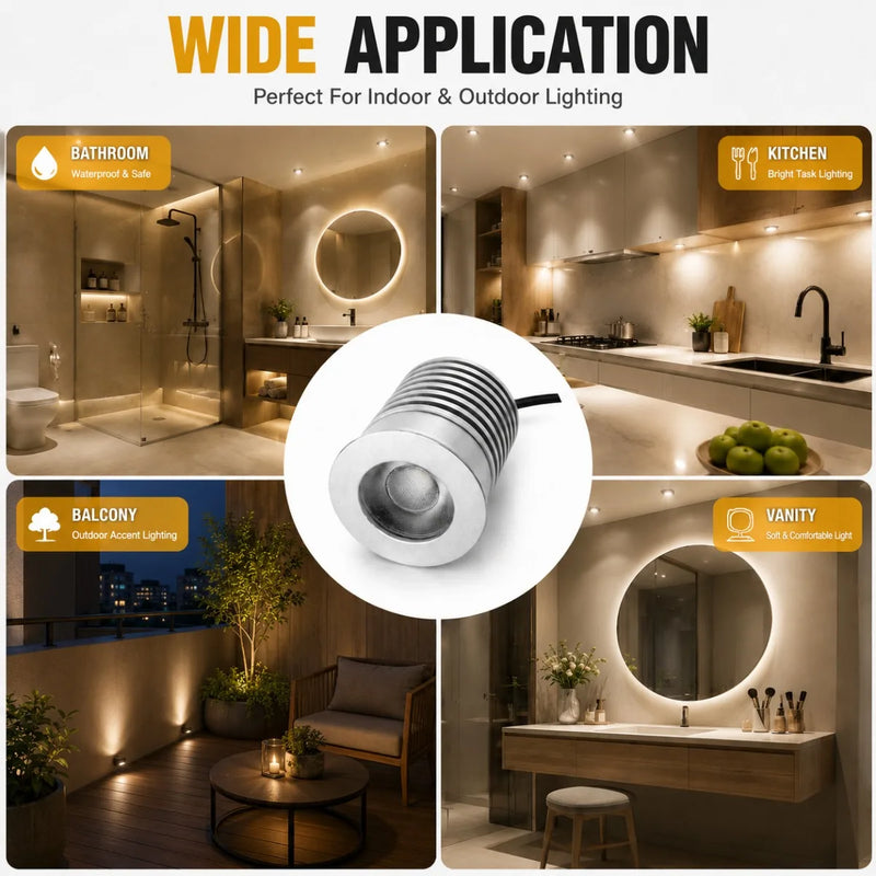 JOYINLED 9W IP65 Waterproof LED Spotlight Module, Dimmable Downlight Bulb 3000K-6000K CCT for Bathroom & Hotel Lighting