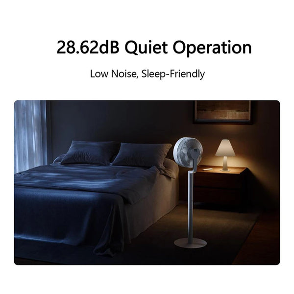 កង្ហារចរាចរឆ្លាតវៃ MIJIA Smart Inverter Circulating Fan Pro បង្វិលដោយស្វ័យប្រវត្តិ 3D គាំទ្រការផ្គត់ផ្គង់ថាមពលចល័តប្រភេទ - C កំណែ CN ជាមួយអាដាប់ទ័រ
