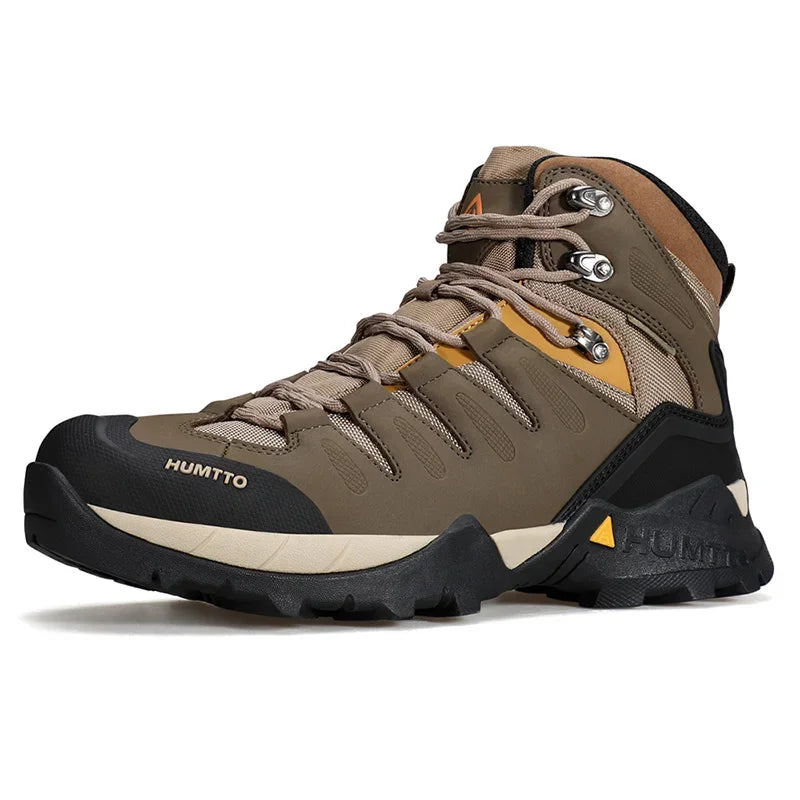 HUMTTO Genuine Leather Outdoor Men's Sports Shoes Non-slip Hiking Shoes for Men Winter Safety Sneakers Breathable Trekking Boots