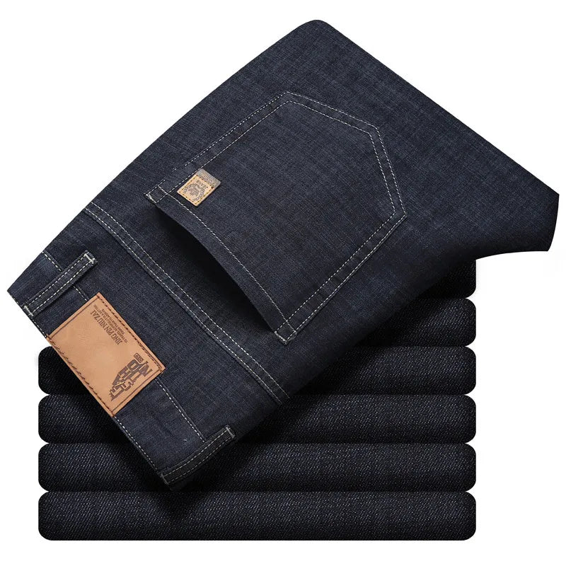 New Fall Collection of Men's Blue Jeans, Asian Sizes, Stretch Denim Pants, Business-casual Trousers. 2026-2027