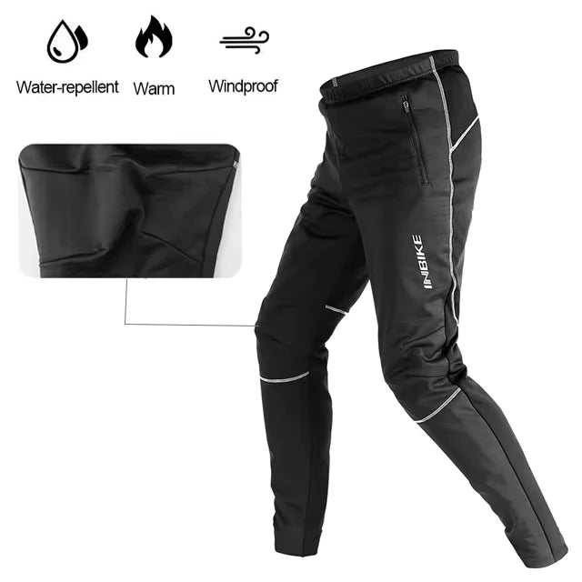 INBIKE Winter Men's Cycling Pants Thermal Road Bike Clothing Man Windproof Bicycle Trousers MTB Pants for Riding Running Pants