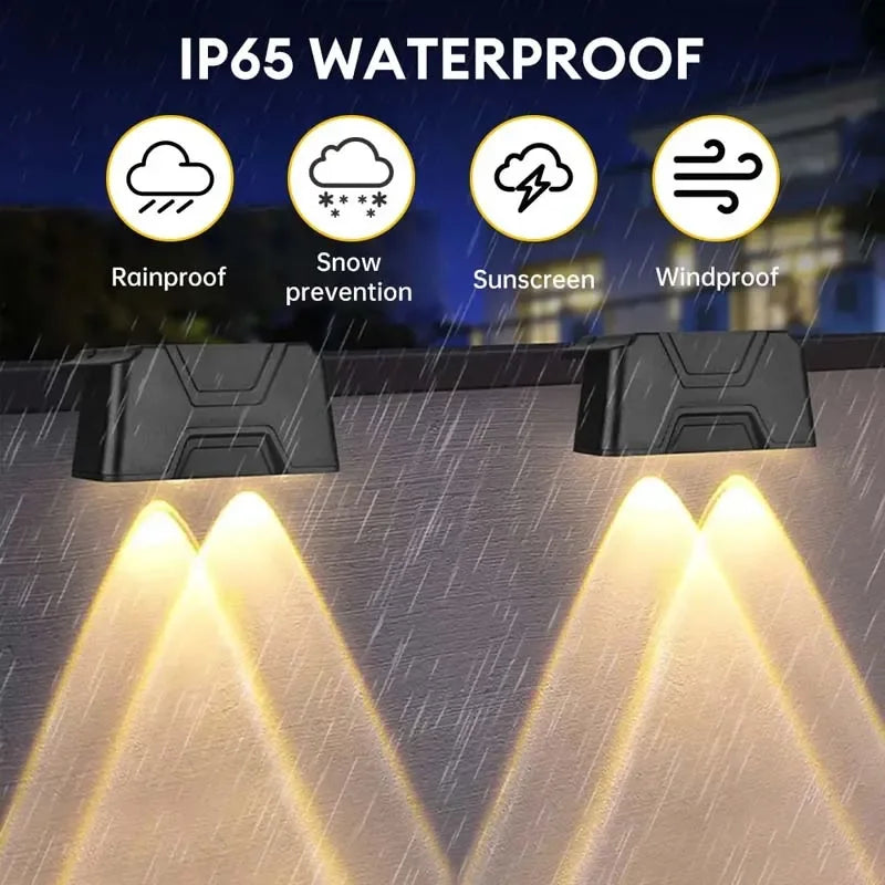 4/12/16 Pcs LED Solar Lights Outdoor IP65 Waterproof  Decorative Lamp Wall Stairs Atmosphere Light for Fence Garden Decor