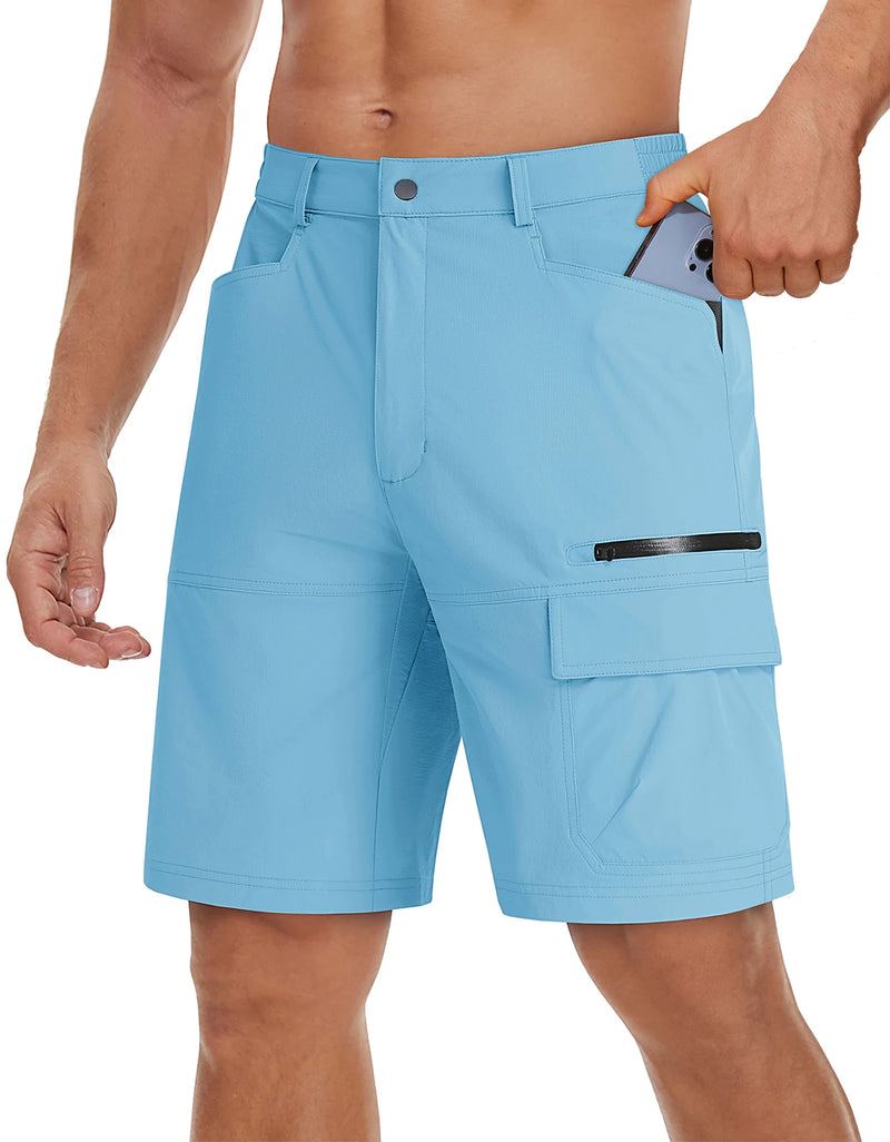 TACVASEN Summer Quick Drying Nylon Work Shorts Mens Casual Hiking Cargo Shorts Lightweight Outdoor Fishing Short Pants