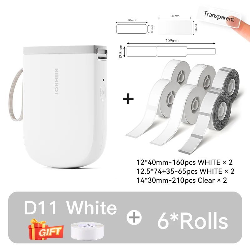 NIIMBOT D11 New Version Label Printer Mini Portable 300DPI Bluetooth Wireless Label Maker Name Tag Kitchen Sticker PrintingMaker
