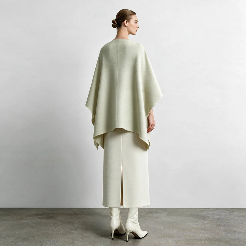 អាវរោមចៀម Amii មុខពីរ Dolman Cape V-Neck Belted Oversized Minimalist Commuter អាវធំរដូវរងាសម្រាប់ស្ត្រីឆ្នាំ ២០២៦ 12654017