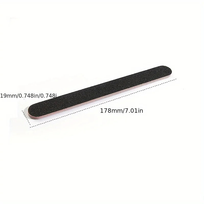 5/10/20pcs Professional Double-Sided Nail File Set,Black Matte Board Manicure and Sanding Tools 100/180 Grit,Washable Dual-Sided