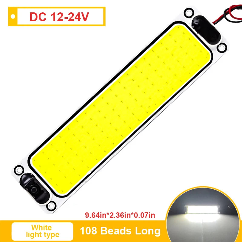 SEAMETAL 54/108LED 12-24V Car Reading LED Night Strip Light Interior Light Ceiling Lamp with On Off Switch for Van Lorry Truck