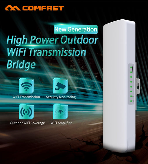 COMFAST Long Range 3-5KM Outdoor Powerful Wireless AP Bridge 300Mbps 2.4Ghz WIFI CPE 2*14dBi WI-FI Antenna Nanostation Router