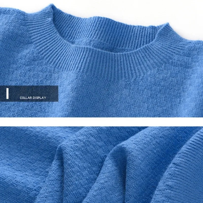 Men's Knit Short Sleeve T-Shirt – Solid Color Crew Neck Casual Top, Soft Breathable Wear for Business & Daily Style