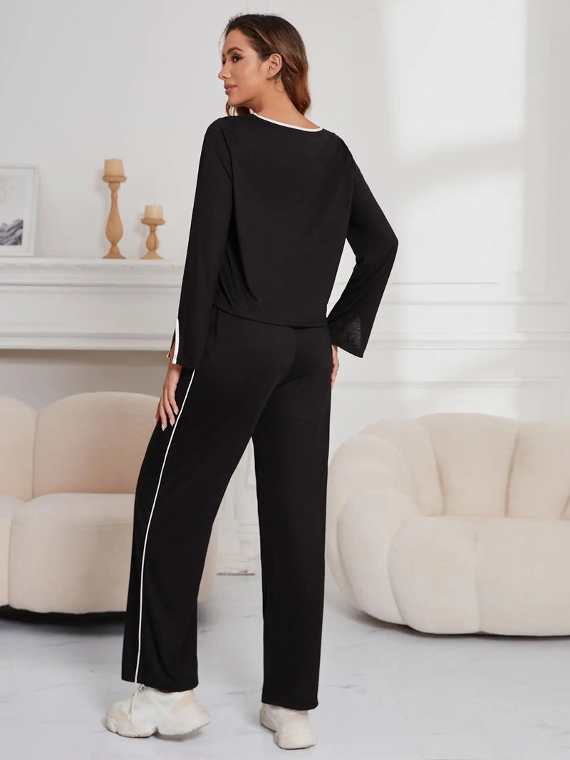 Women's Home Clothes Spring Autumn Casual Long Sleeved Pants Two-piece Set Casual Sleepwear Pajamas Female Outside Wear Pyjama