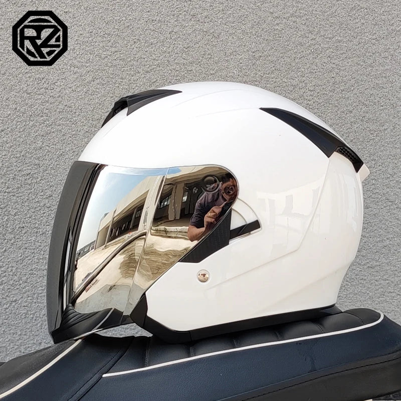 ORZ Motorcycle Vintage Half Helmet Summer Breathable Men Women Electric Jet Scooter Open Face Helmets capacetes de moto DOT