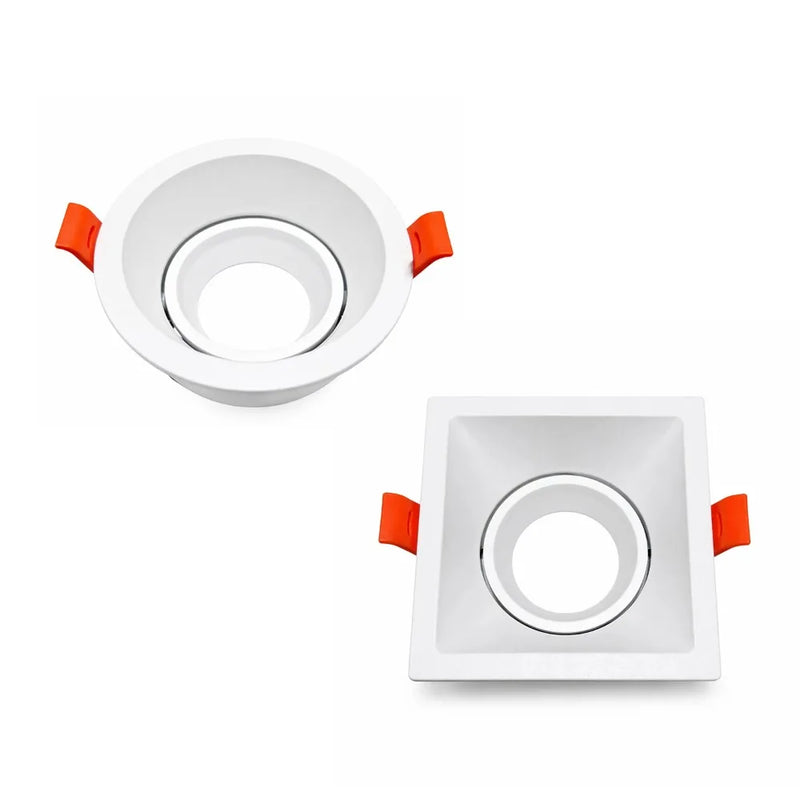 1/10PCS GU10 GU5.3 Spotlights Lamp Base Cearmic Lamp Holder Adjustable Ceiling Spotlight Kit White Square Round Light Kit