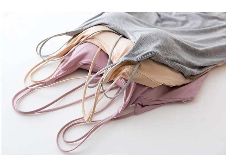 Pijamas Femininos New Sexy Bra Sling Shirt Shorts Set Modal Chest Pad Summer Pajamas For Women Nightwear Home Night Clothes