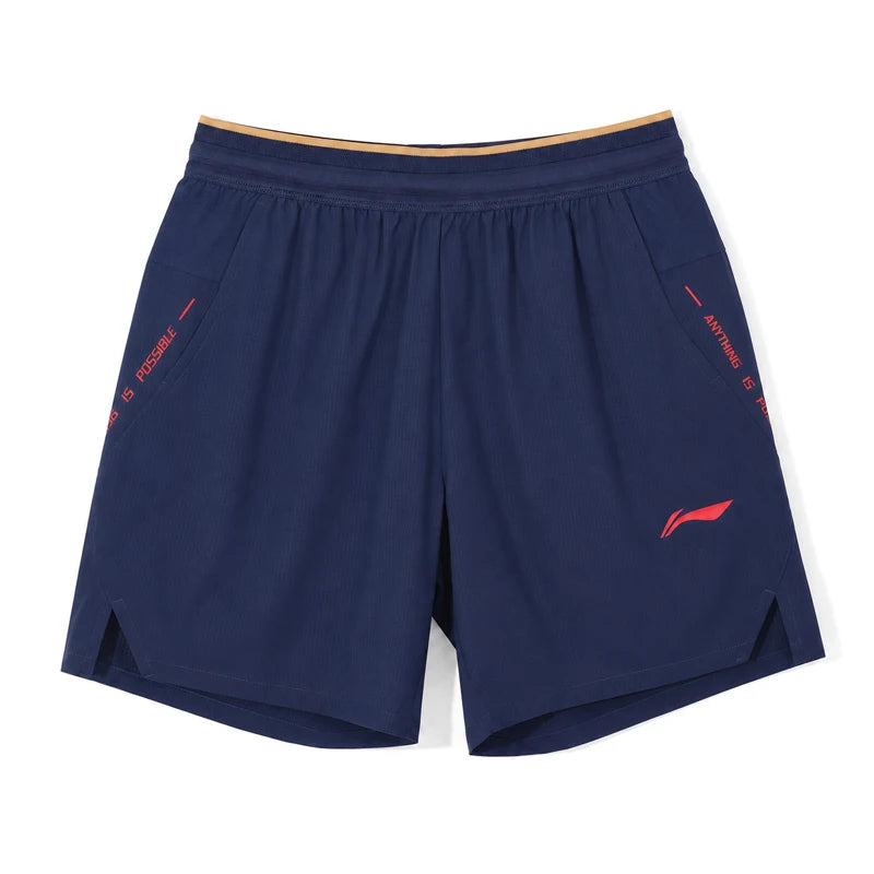 ខោបាល់ទាត់បុរស Li-Ning 82% Polyester 18% Elastane រាងរលុង ខ្យល់ចេញចូលបាន ខោកីឡាបាល់ទាត់ LiNing AKSW653