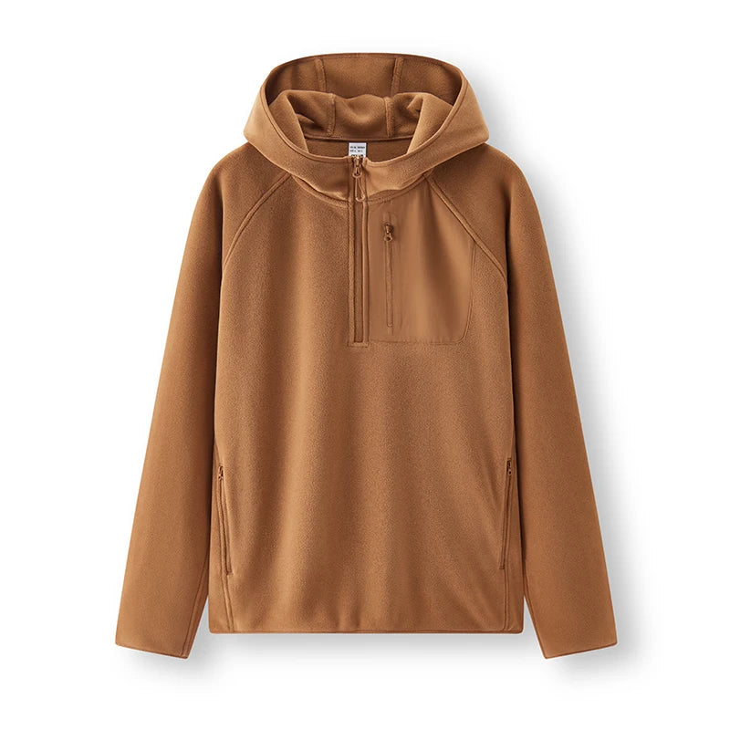Semir Men Hooded Hoodies Antistatic Polar Fleece Outdoor Panel Design Water Repellent Raglan Sleeve 2026 New Winter Daily Wear