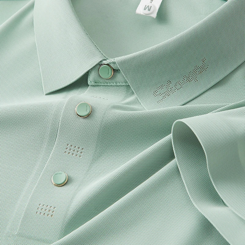 Men's Antibacterial Cooling Polo Shirt - UPF 50+ Sun Protection, Moisture Wicking & Odor Resistant, Quick-Dry Sport Top