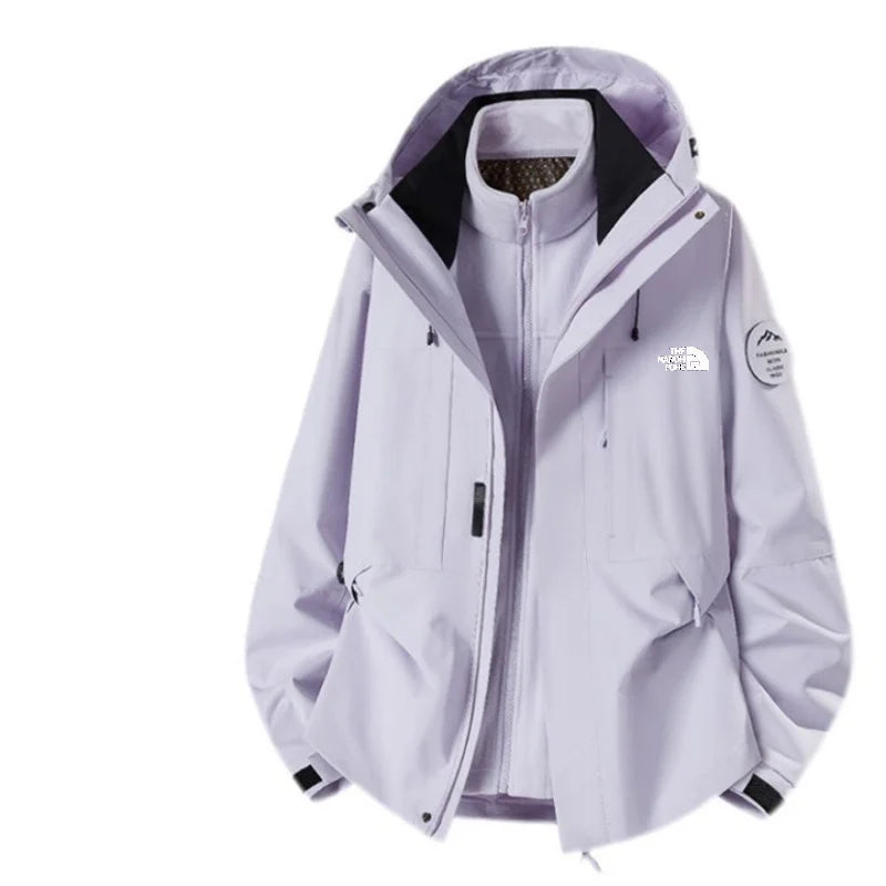 Same Style Couples Hooded Three In One Assault Suit Waterproof Windproof Keep Warm Autumn Winter Mountaineering DetachableJacket