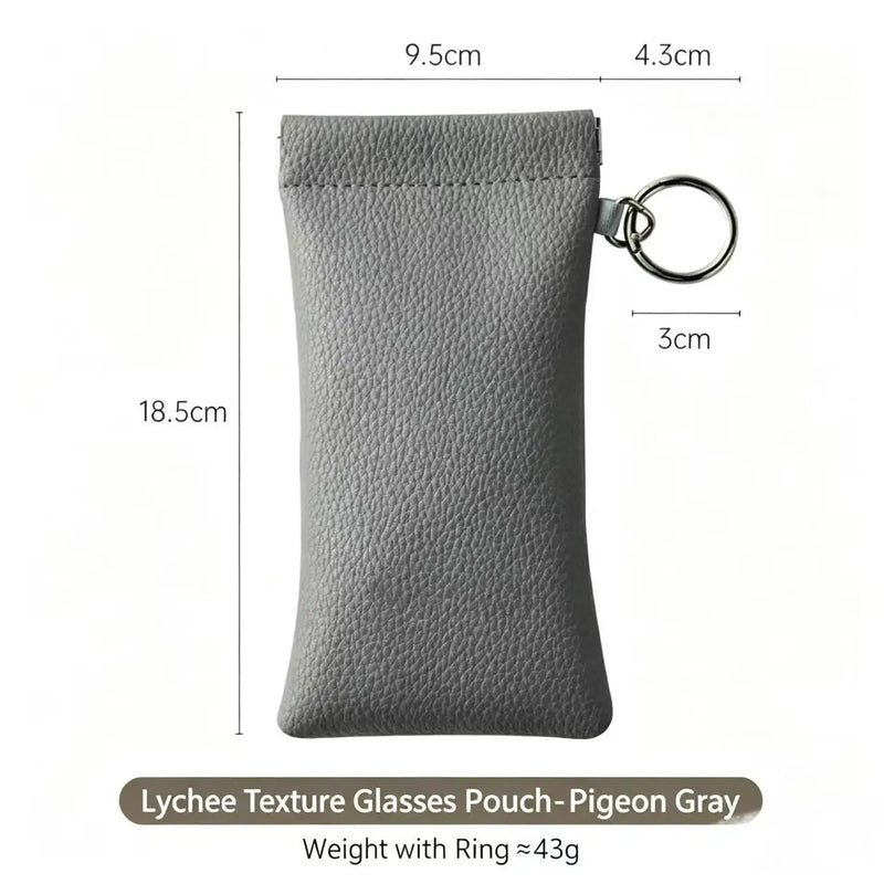 Self-Closing Soft Leather Glasses Case, Large-Capacity Glasses Storage Bag, Sunglasses Storage Bag, Long Wallet Glasses Bag
