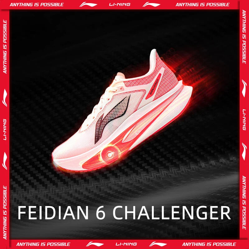 ស្បែកជើងរត់ប្រណាំង Li-Ning សម្រាប់នារី FEIDIAN 6 CHALLENGER SUPER BOOM ធ្វើពីកាបូនហ្វាយប័រ LiNing Competition Sneakers ARMW004