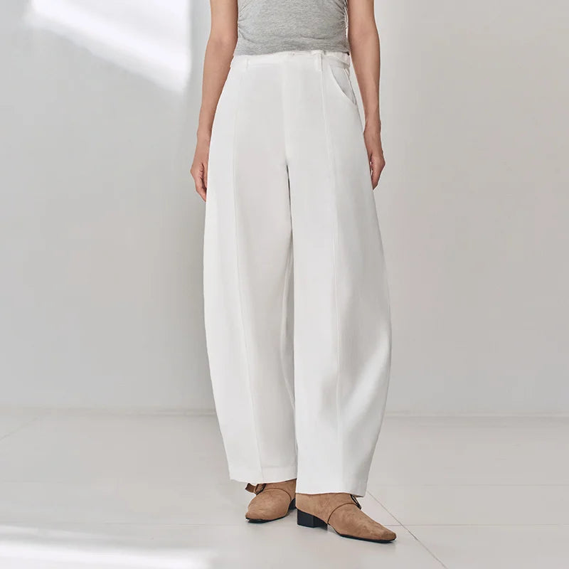 Semir Women Pants Panel Center Seam Curved Barrel Leg Loose Retro Casual Style Autumn Trousers Street Wear 2026