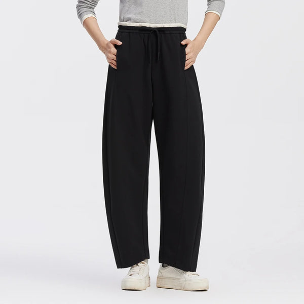 ខោ Semir សម្រាប់នារី Panel Curved Barrel Leg Contrast Patchwork រលុង រចនាប័ទ្មកីឡា ខោរដូវស្លឹកឈើជ្រុះធម្មតា ស្លៀកប្រចាំថ្ងៃ 2026