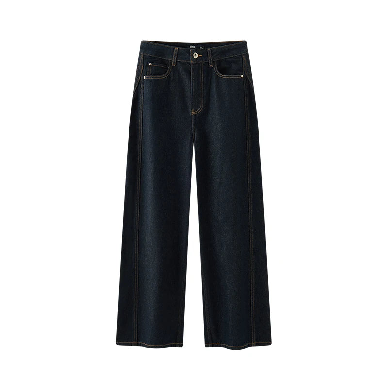 Semir Women Jeans Curved Barrel Loose Washed Street Style Draping Wide Leg 2026 Autumn Fashion Denim Bottoms Daily Wear
