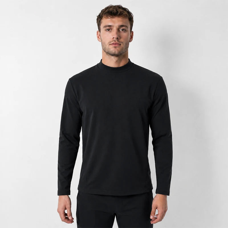 SBWL Fashion Winter/Autumn Men's High-Quality New Outdoor Sports Long-Sleeved T-Shirt Simple Style Warm Round Neck Tops
