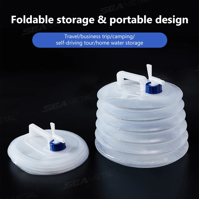 SEAMETAL 5L-15L Car Collapsible Bucket Portable Bottle Container Water Storage Bottle Bucket for Camping Outdoor Car Accessories