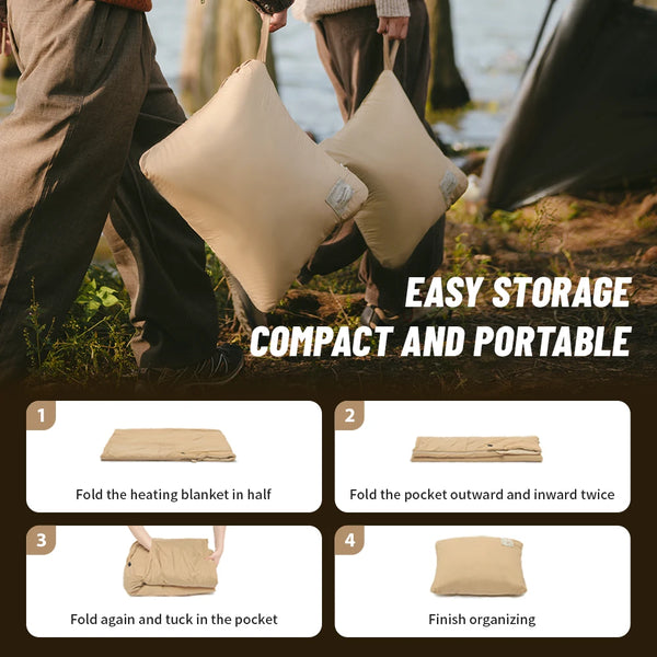 ភួយកម្តៅអគ្គិសនី Naturehike ភួយកម្តៅ USB សម្រាប់រដូវរងា សម្រាប់បោះតង់ កាបូបគេងក្តៅឧណ្ហៗ សម្រាប់ពាក់ក្រៅផ្ទះ កាបូបគេងកម្ដៅ Shawl
