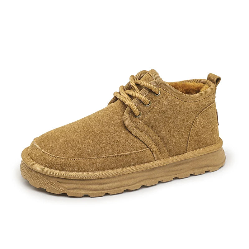 Men's casual snow boots winter warm and velvet cotton boots fashion soft-sole light non-slip comfort outdoor walking work boots