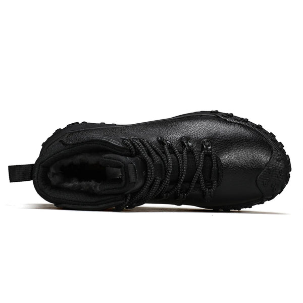 HUMTTO Winter Warm Wool Trekking Boots for Women Leather Hiking Shoes Outdoor Camping Women's Sports Shoes Non-slip Sneakers