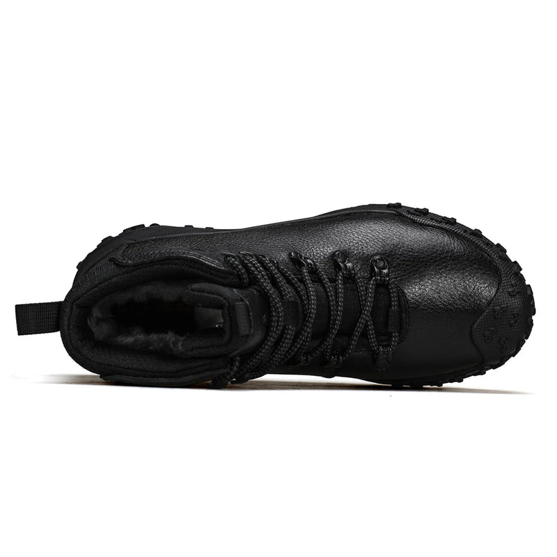 HUMTTO Winter Warm Wool Trekking Boots for Women Leather Hiking Shoes Outdoor Camping Women's Sports Shoes Non-slip Sneakers