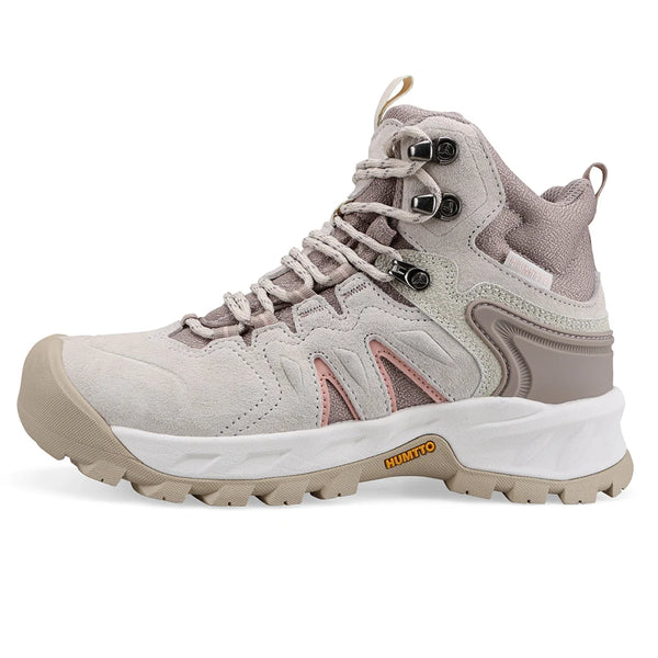 HUMTTO Winter Hiking Shoes Women Breathable Non-slip Outdoor Trekking Boots Genuine Leather Luxury Designers Sneaker for Woman