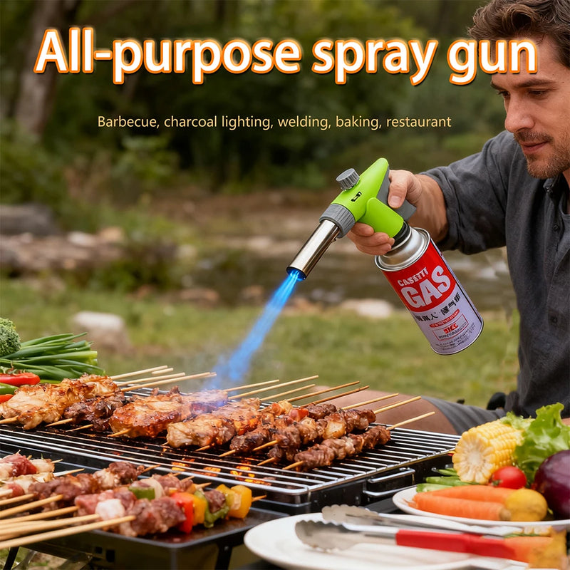 Torch Cooking AutoIgnition Butane Gas Welding-Burner Welding Gas Burner Flame Gas Torch Flame Gun Blow for BBQ Camping Cooking