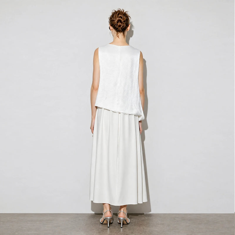 Amii Women's Dress 2026 Summer New Acetate Tie Loose Long Dresses For Women Casual Chiffon Patchwork Women's Clothing 12642163