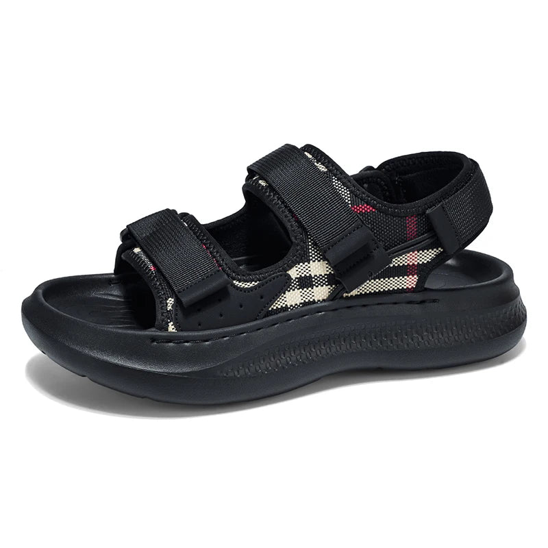 Men's Thick Sole Comfort Casual Sandals Summer New Breathable lightweight Outdoor Beach Shoes Slip on Walking Daily Wear Sandals