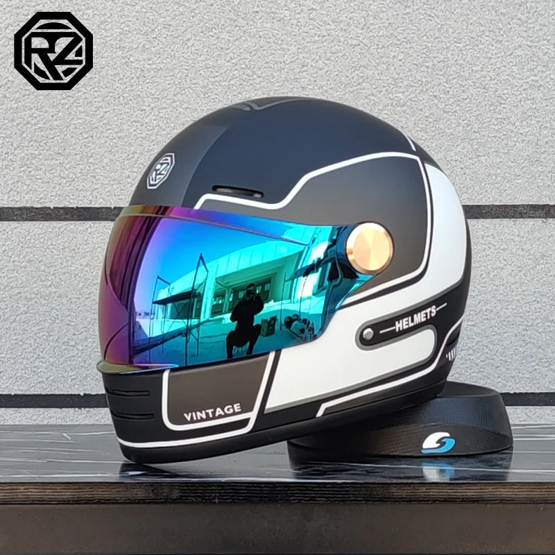 ORZ Motorcycle Helmet DOT Certification Retro Full Face Off Road Helmet Cascos Para Motos Capacete Casco Moto