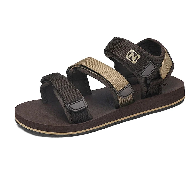 Mens Gladiator Sandals Adjustable Open Shoes Rome Style Summer Casual Flat Sandal Breathable Hook&Loop Plus Big Size 50 51 52